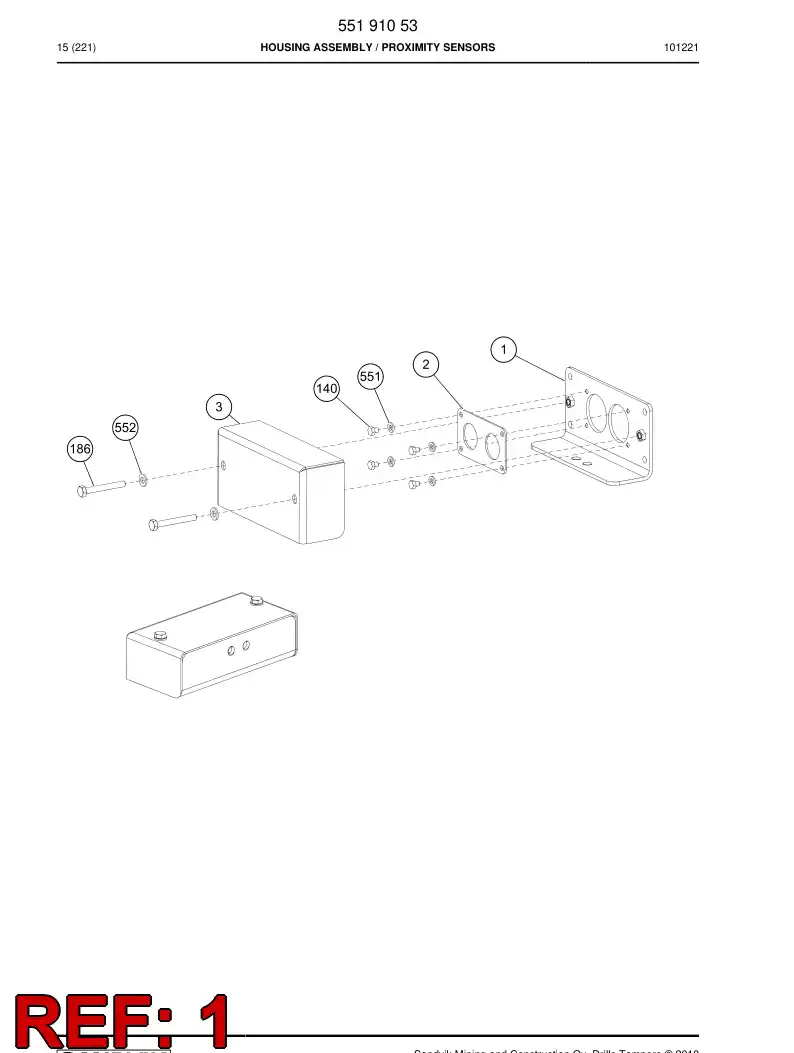 55191054 551 910 54 BASE PLATE - Sandvik Technical Drawing