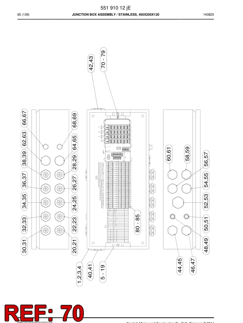 55191064 551 910 64 Module, PLC - Sandvik Technical Drawing