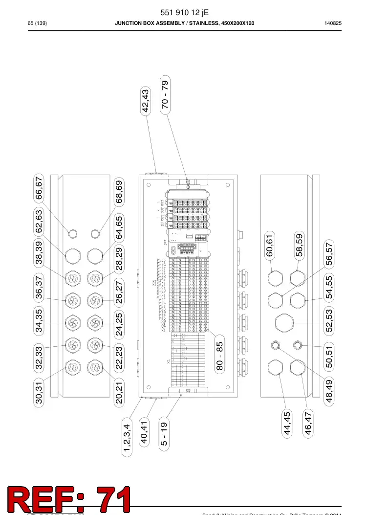 55191065 551 910 65 Module, PLC - Sandvik Technical Drawing