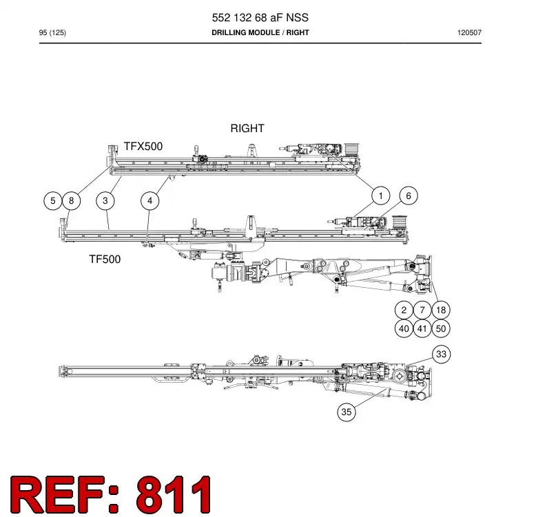 55191108a 551 911 08a HOSING - Sandvik Technical Drawing