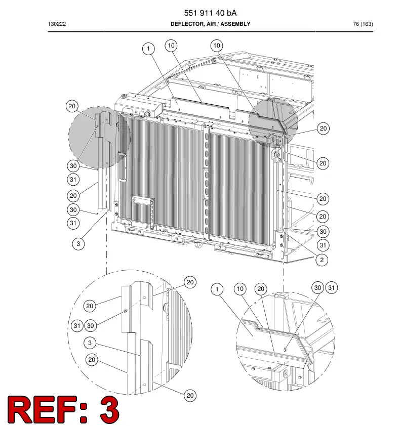 55191137a 551 911 37a Deflector, Air - Sandvik Technical Drawing