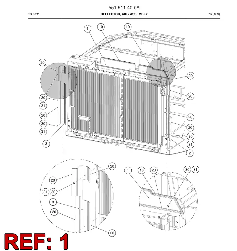 55191139b 551 911 39b Deflector, Air - Sandvik Technical Drawing