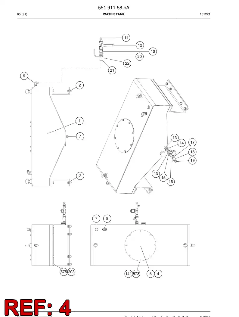 55191146 551 911 46 Plate - Sandvik Technical Drawing
