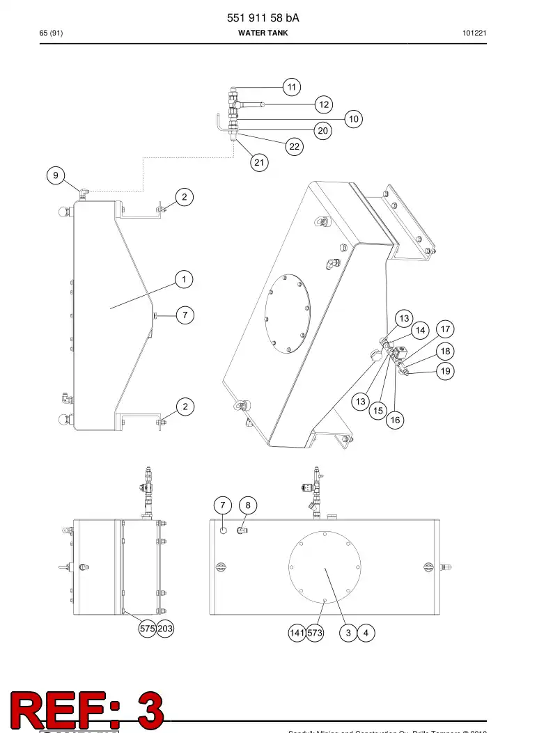 55191149 551 911 49 Seal - Sandvik Technical Drawing