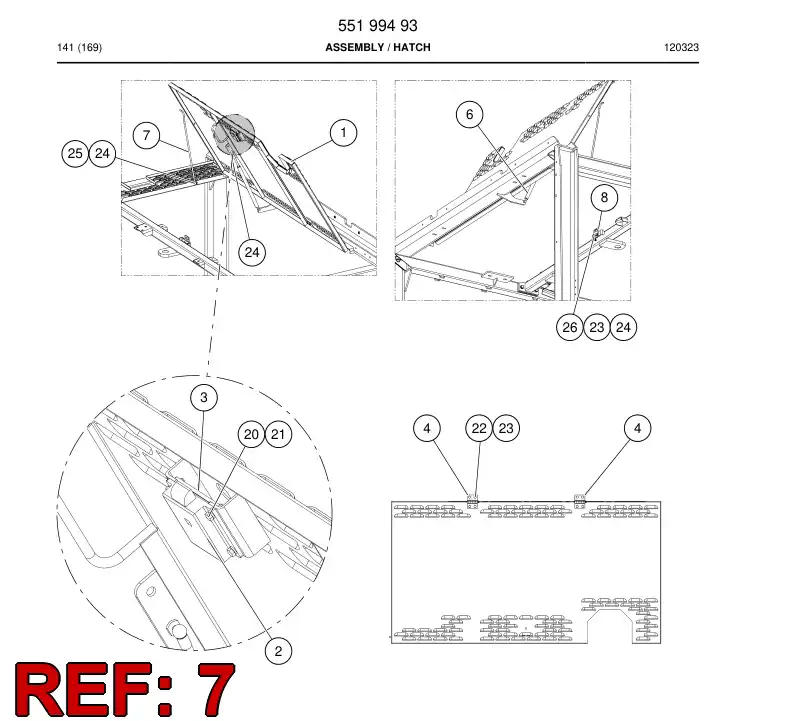 55191330 551 913 30 Latch, Hood - Sandvik Technical Drawing