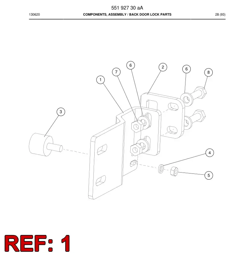 55191387a 551 913 87a Plate, Mounting - Sandvik Technical Drawing