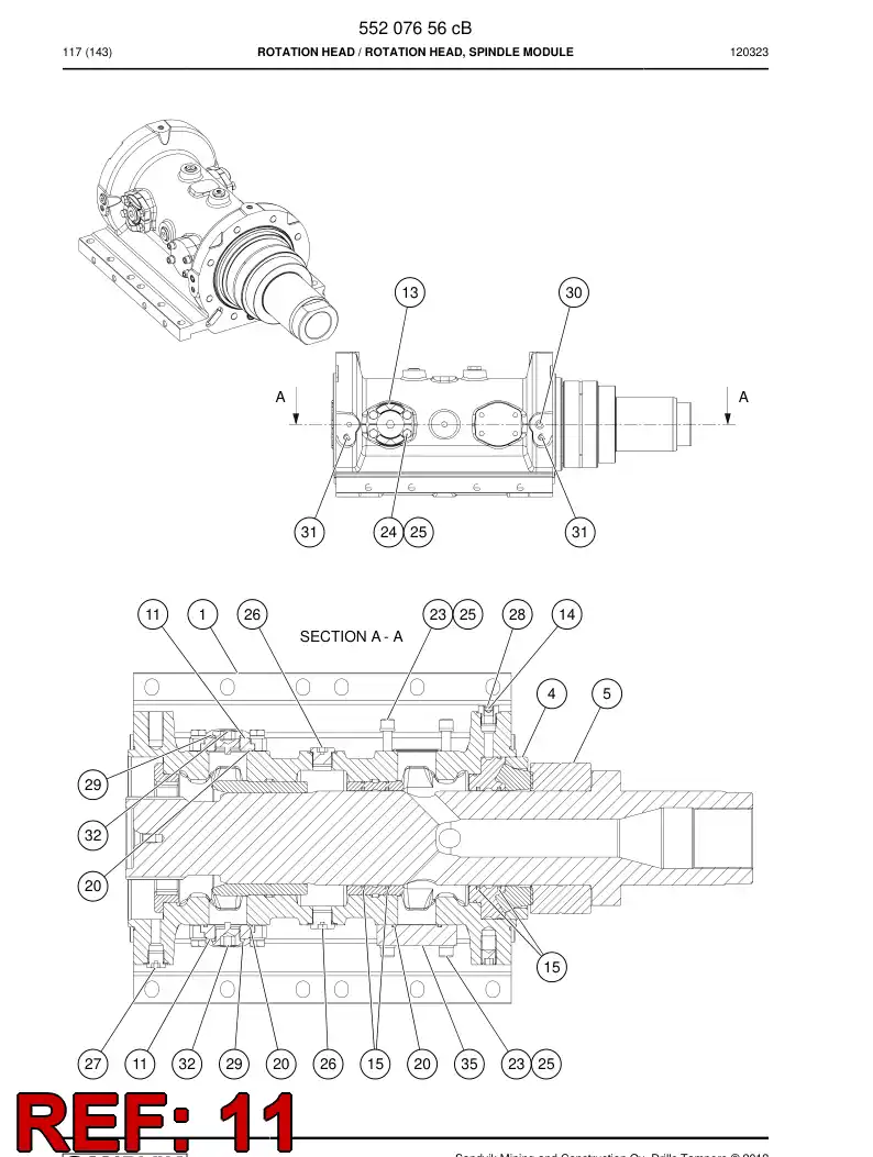55191438b 551 914 38b Flange - Sandvik Technical Drawing