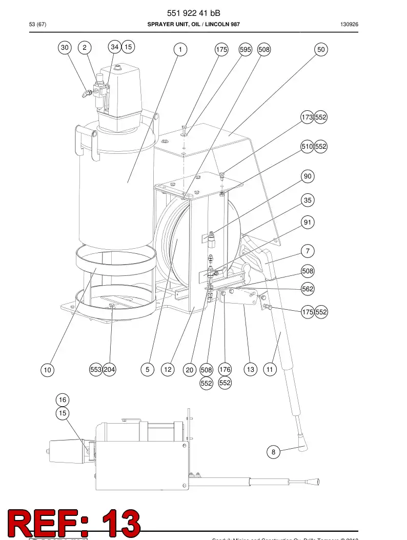 55191465 551 914 65 Plate - Sandvik Technical Drawing