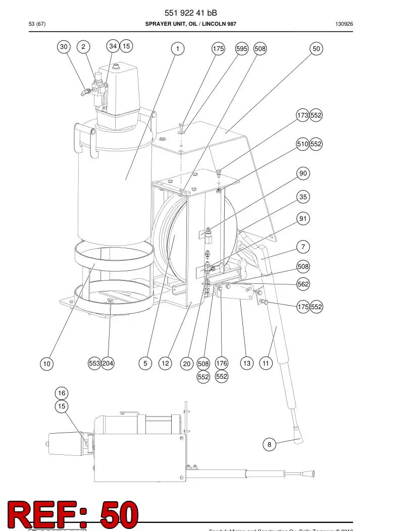 55191469 551 914 69 Rubber sheet - Sandvik Technical Drawing