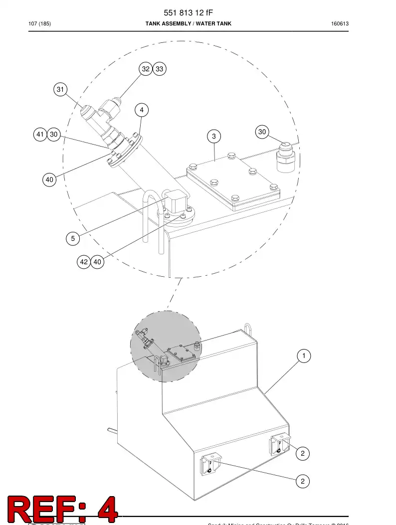 55191497 551 914 97 Flange - Sandvik Technical Drawing