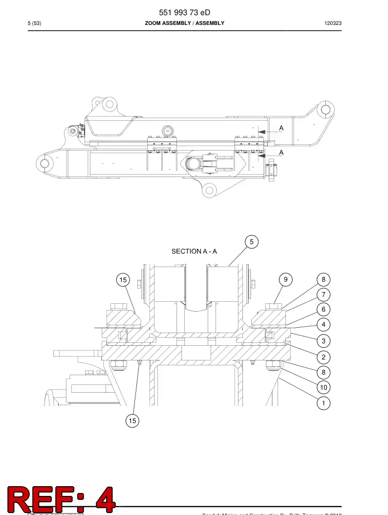 55191510 551 915 10 Shim - Sandvik Technical Drawing