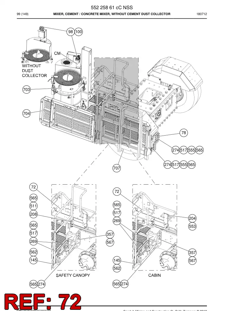 55191512 551 915 12 Railing - Sandvik Technical Drawing