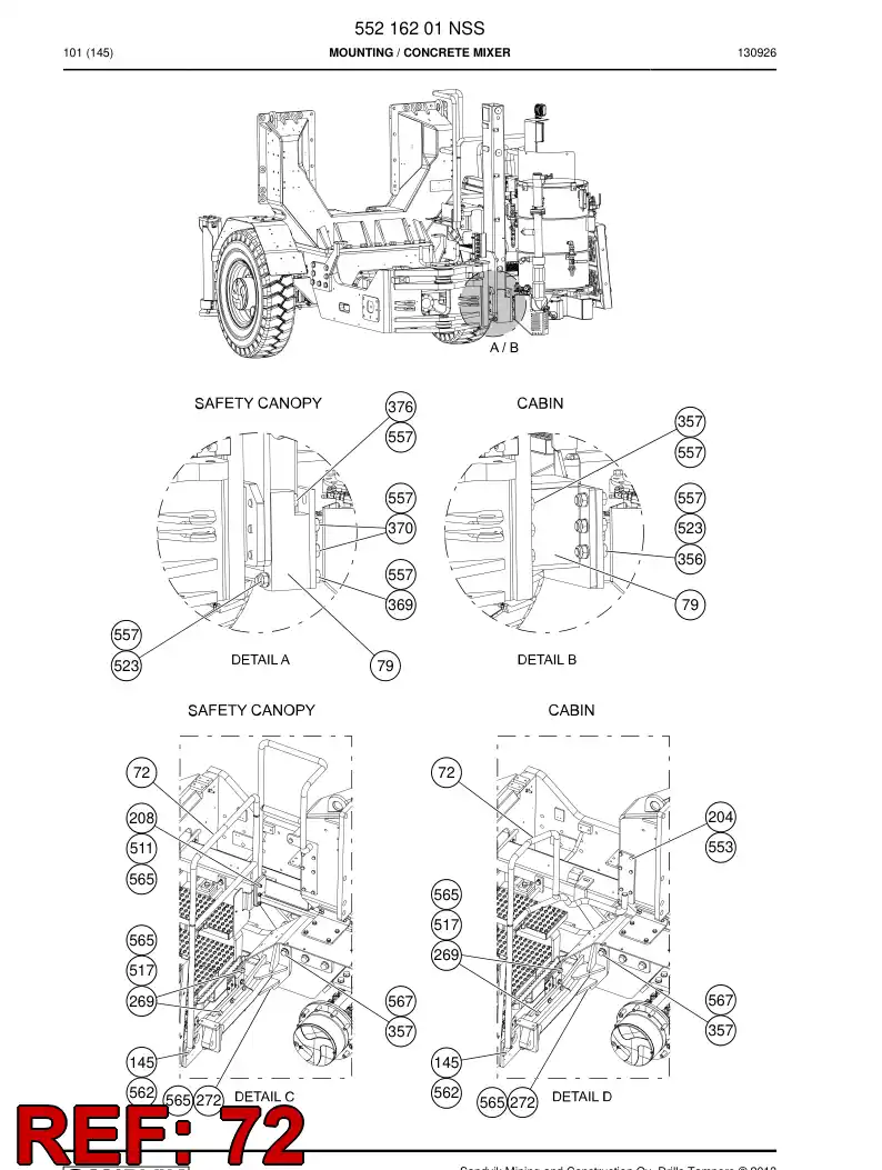 55191515 551 915 15 Railing - Sandvik Technical Drawing
