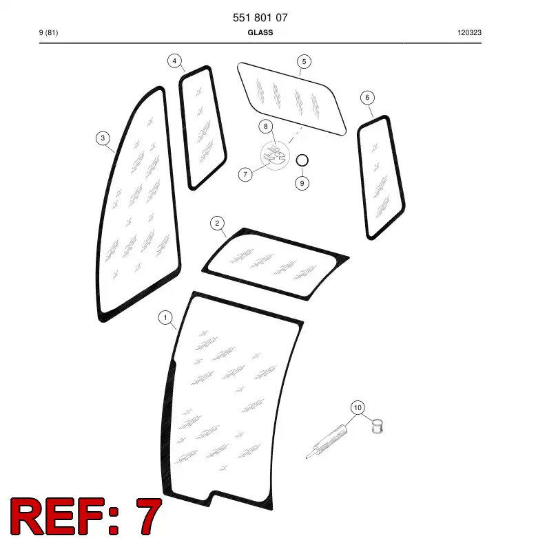 55191998 551 919 98 Rubber profile - Sandvik Technical Drawing