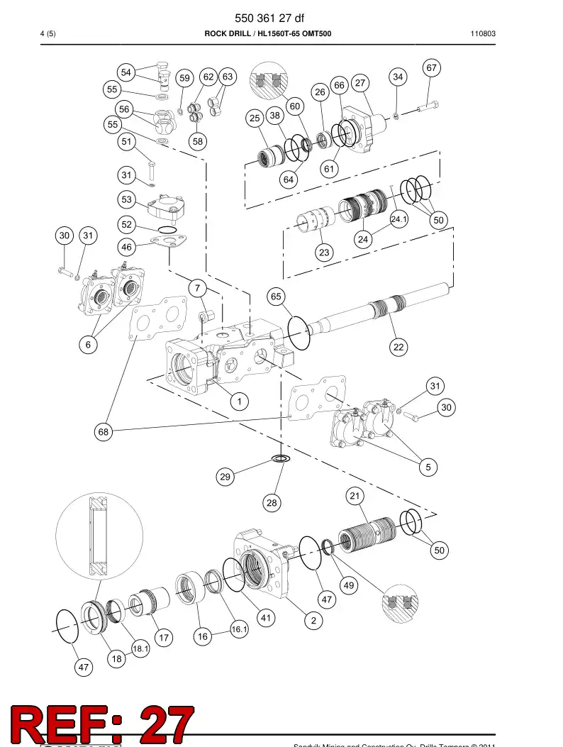 55192090 551 920 90 Cover, Rear - Sandvik Technical Drawing