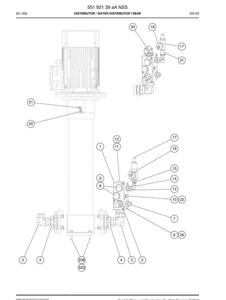 55192139a 551 921 39a DISTRIBUTOR - Sandvik Technical Drawing
