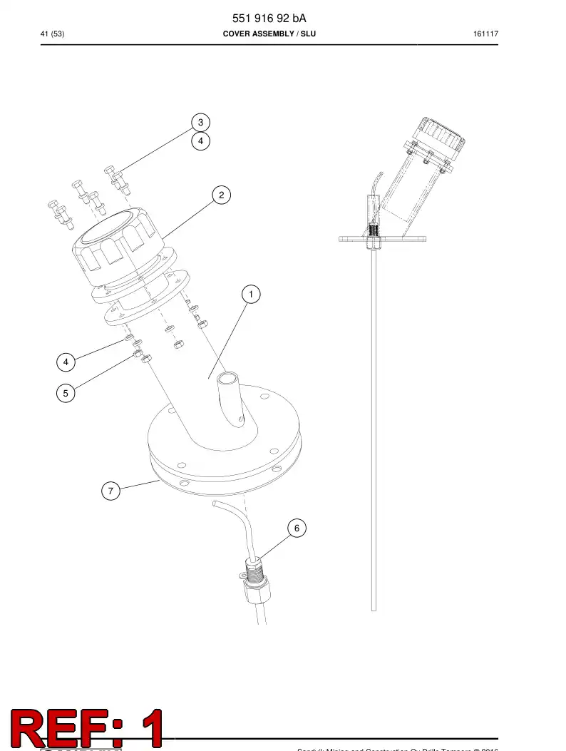 55192165 551 921 65 WELDING ASSEMBLY - Sandvik Technical Drawing