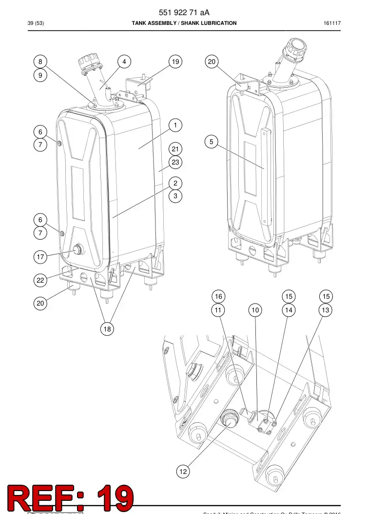 55192281 551 922 81 Supporting block - Sandvik Technical Drawing