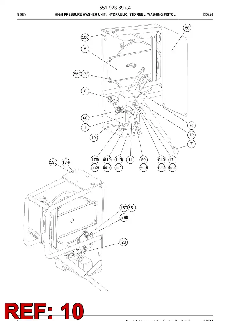 55192313 551 923 13 Bracket - Sandvik Technical Drawing