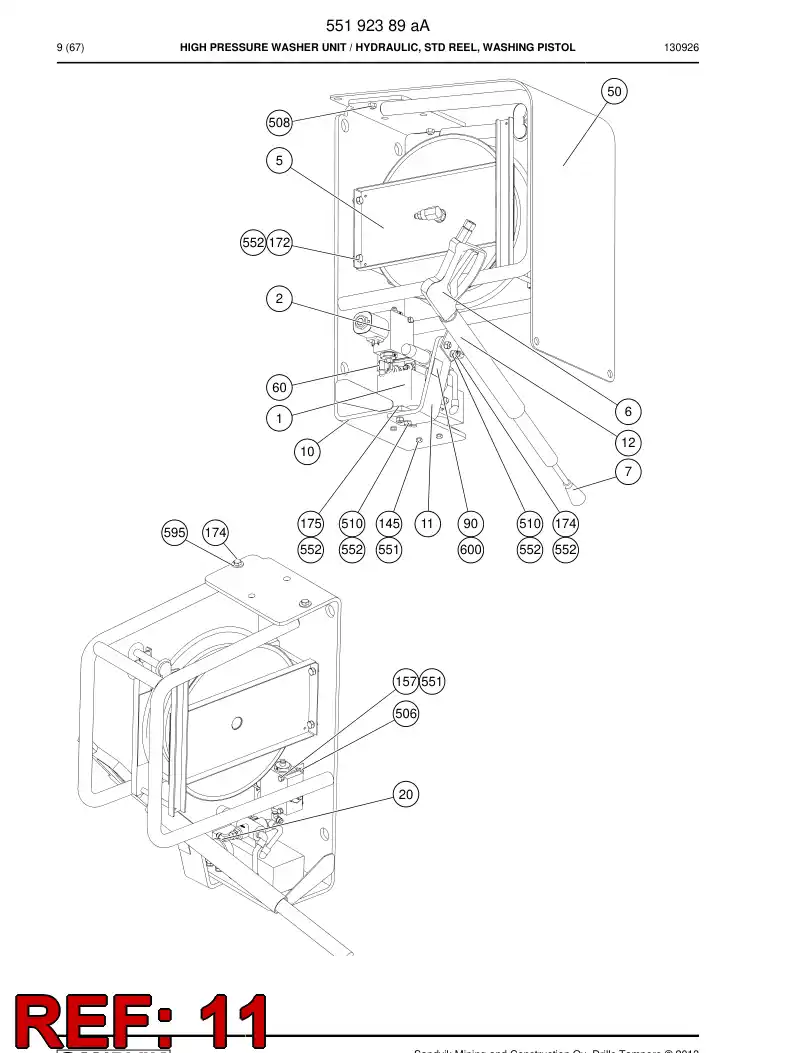 55192340 551 923 40 Plate - Sandvik Technical Drawing