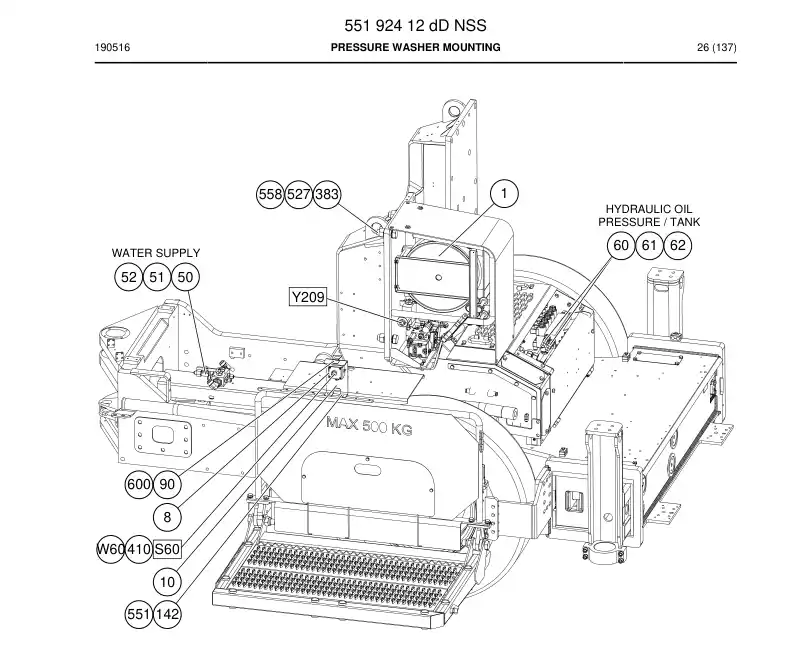 55192412d 551 924 12d MONTAGEM DO LAVADOR DE PRESSO - Sandvik Technical Drawing