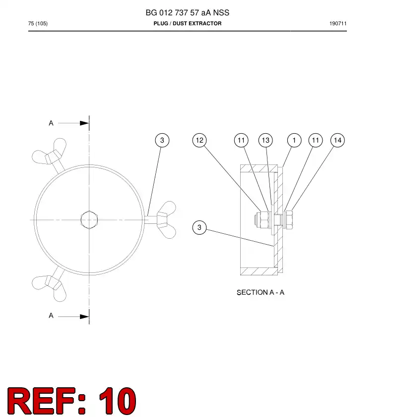 55192501 551 925 01 Screw, Wing - Sandvik Technical Drawing