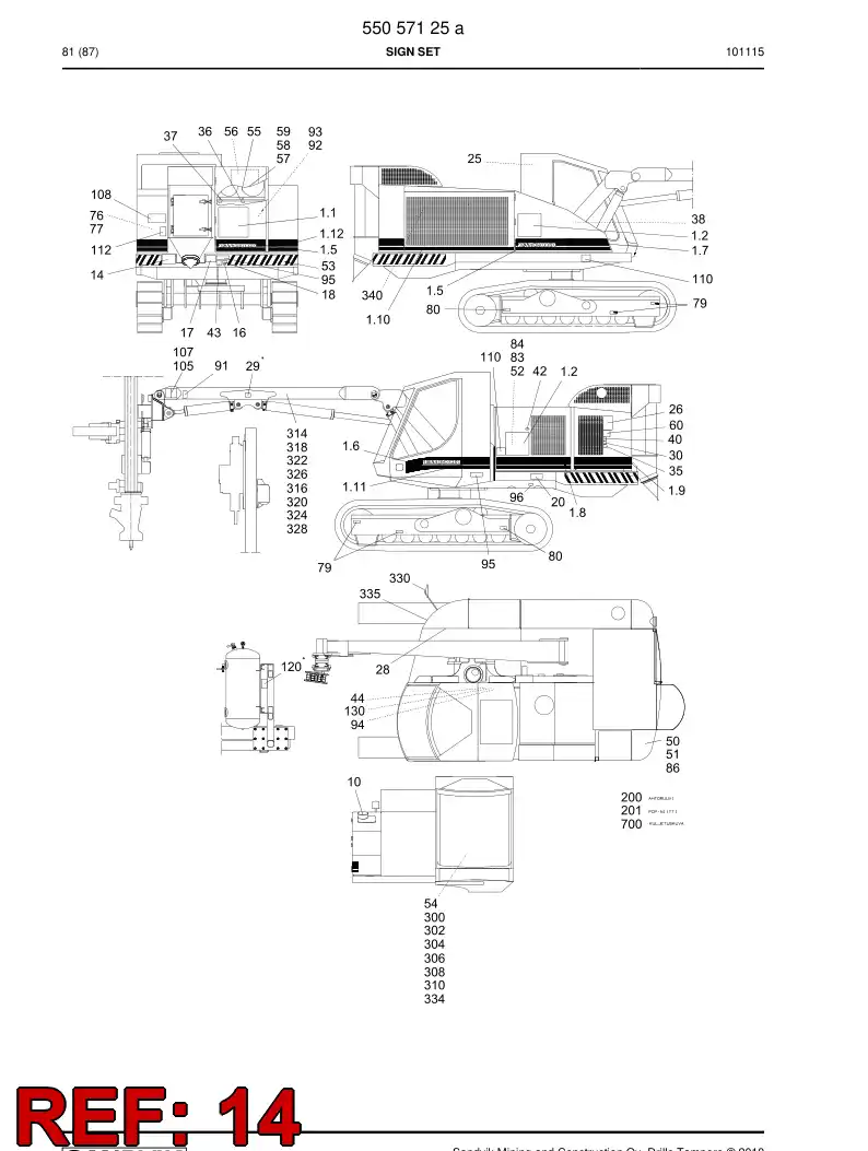 55192549 551 925 49 Label, Instruction - Sandvik Technical Drawing