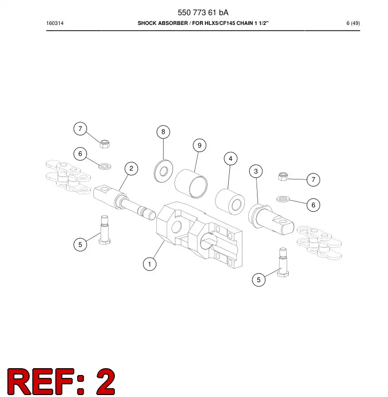 55192698 551 926 98 Shaft - Sandvik Technical Drawing