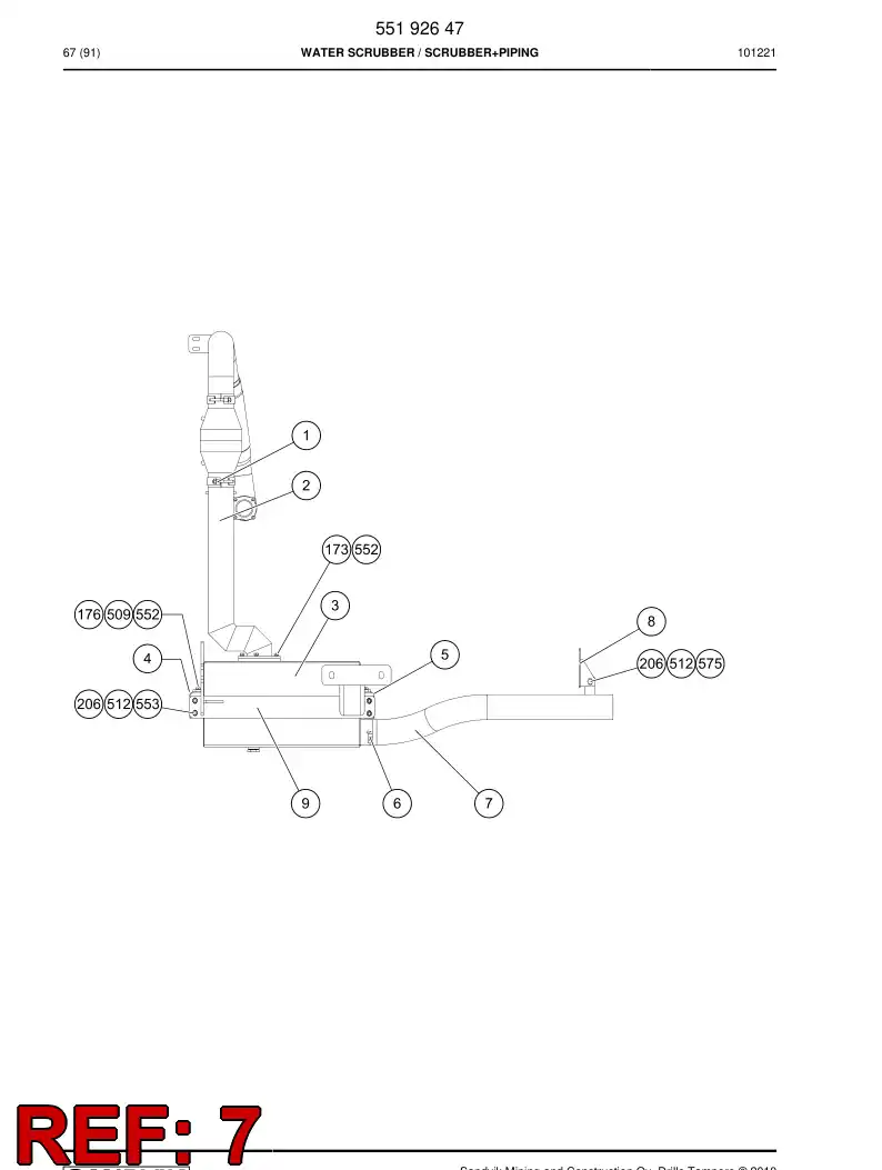 55192705 551 927 05 PIPE - Sandvik Technical Drawing