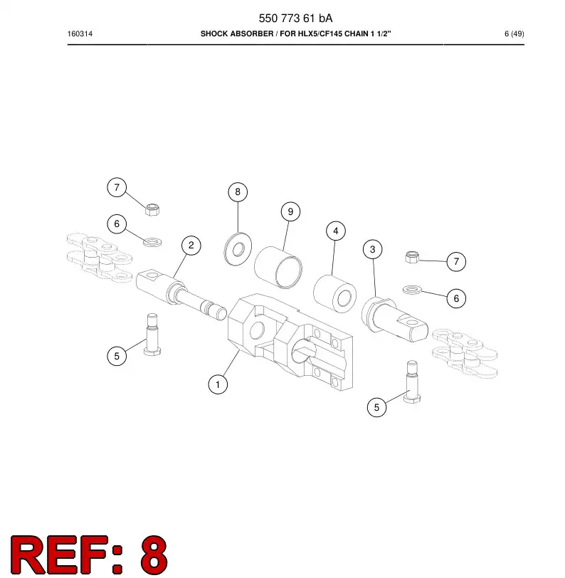 55192713 551 927 13 Spacer - Sandvik Technical Drawing