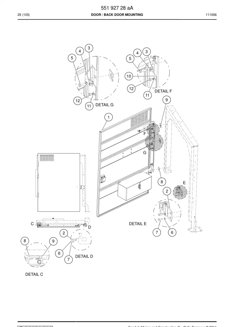 55192728b 551 927 28b Door - Sandvik Technical Drawing