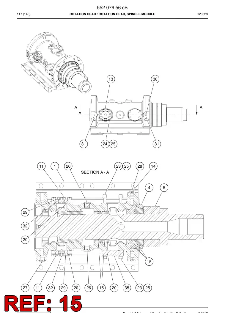 55192756b 551 927 56b Shaft seal - Sandvik Technical Drawing