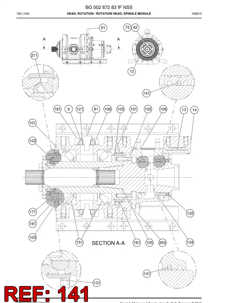 55192756c 551 927 56c Seal, Shaft - Sandvik Technical Drawing