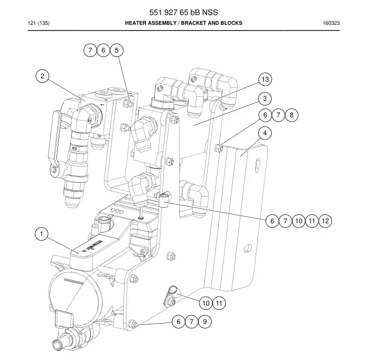 55192765a 551 927 65a HEATER ASSEMBLY - Sandvik Technical Drawing