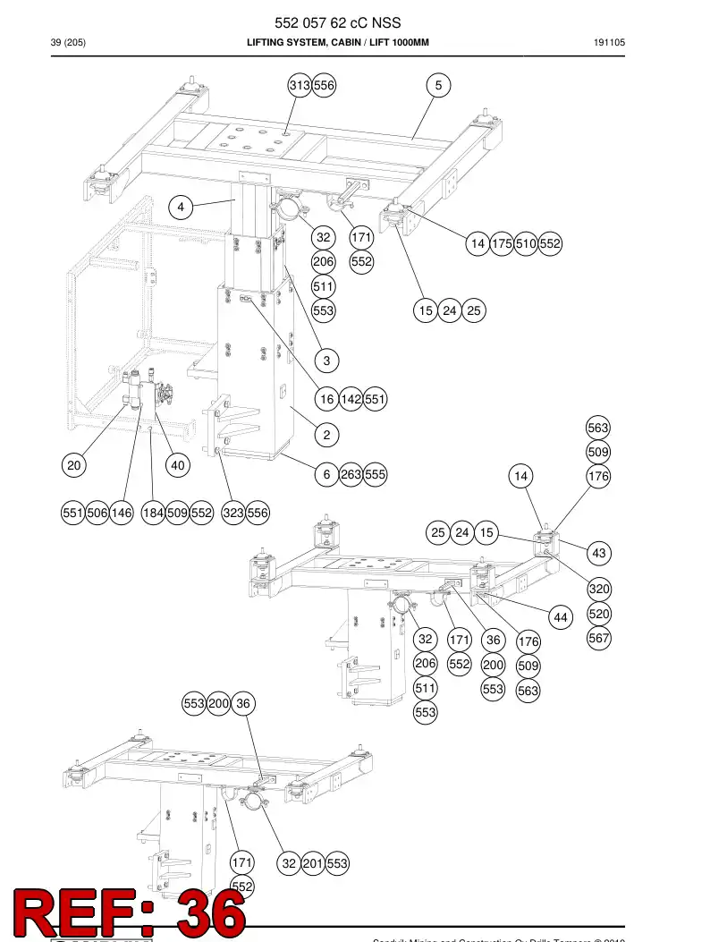 55192795 551 927 95 Bracket - Sandvik Technical Drawing