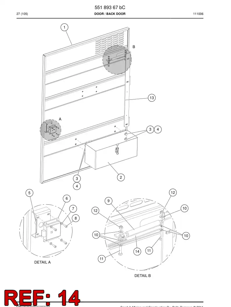 55192832 551 928 32 Latch - Sandvik Technical Drawing