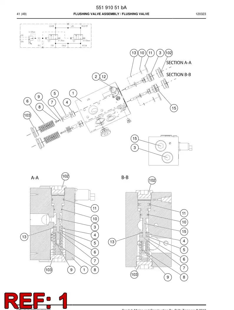 55192838a 551 928 38a Seal kit - Sandvik Technical Drawing