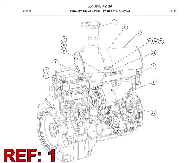 55192897 551 928 97 Pipe, Exhaust - Sandvik Technical Drawing