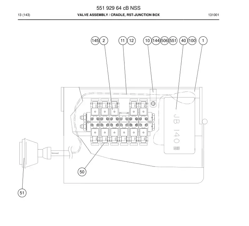 55192964c 551 929 64c Valve Assembly - Sandvik Technical Drawing
