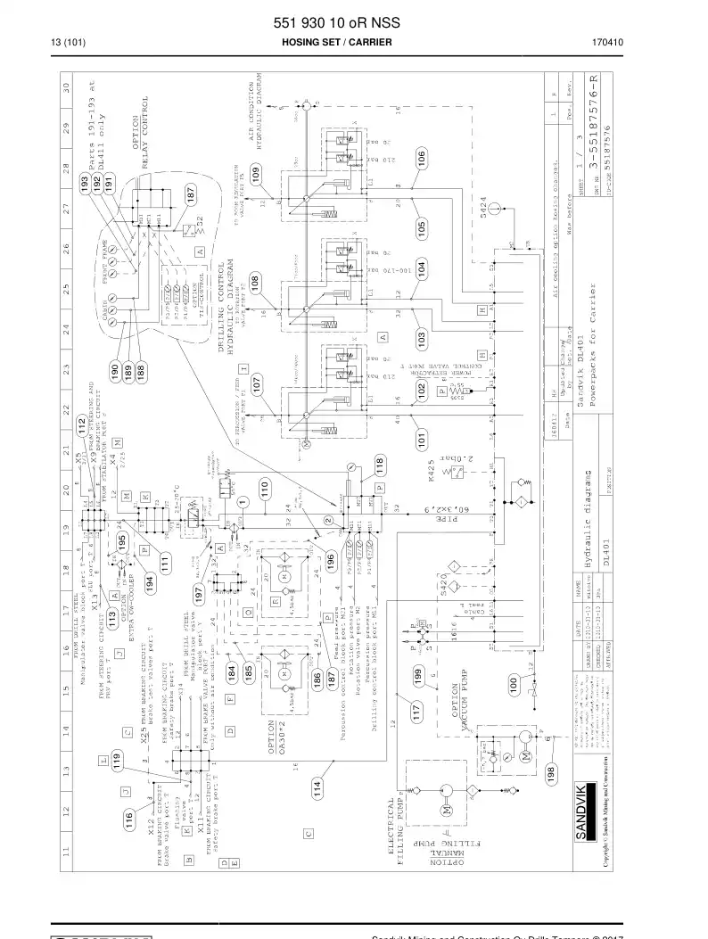 55193010o 551 930 10o Hosing Set - Sandvik Technical Drawing