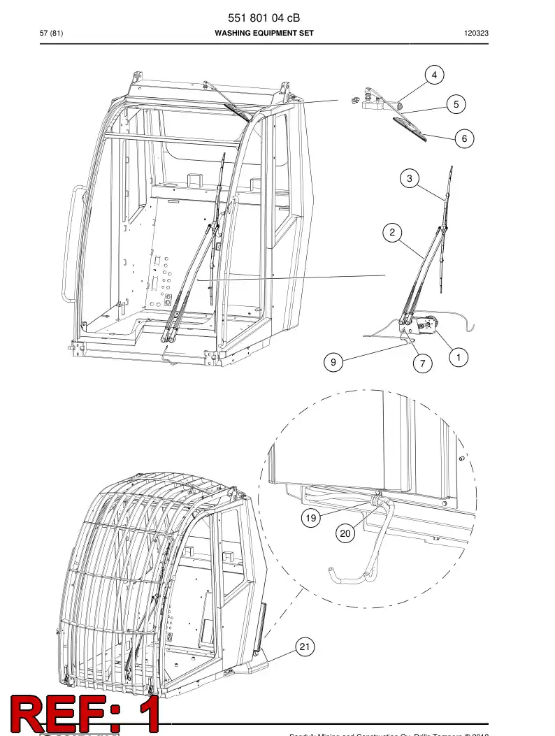 55193075 551 930 75 Motor, Wiper - Sandvik Technical Drawing