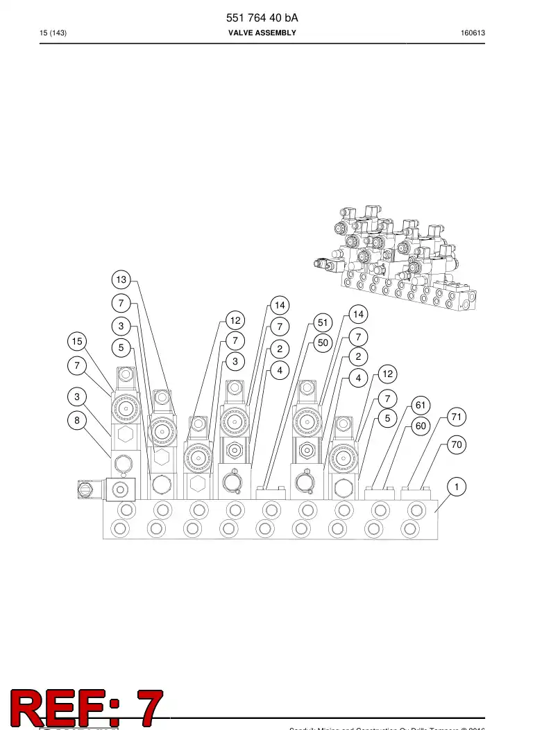 55193083a 551 930 83a Valve, Pressure Relief - Sandvik Technical Drawing