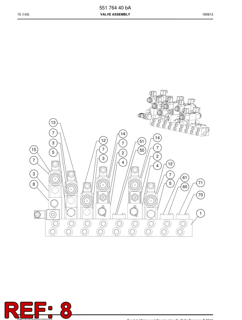 55193084b 551 930 84b VLVULA, DIRECCIONAL - Sandvik Technical Drawing