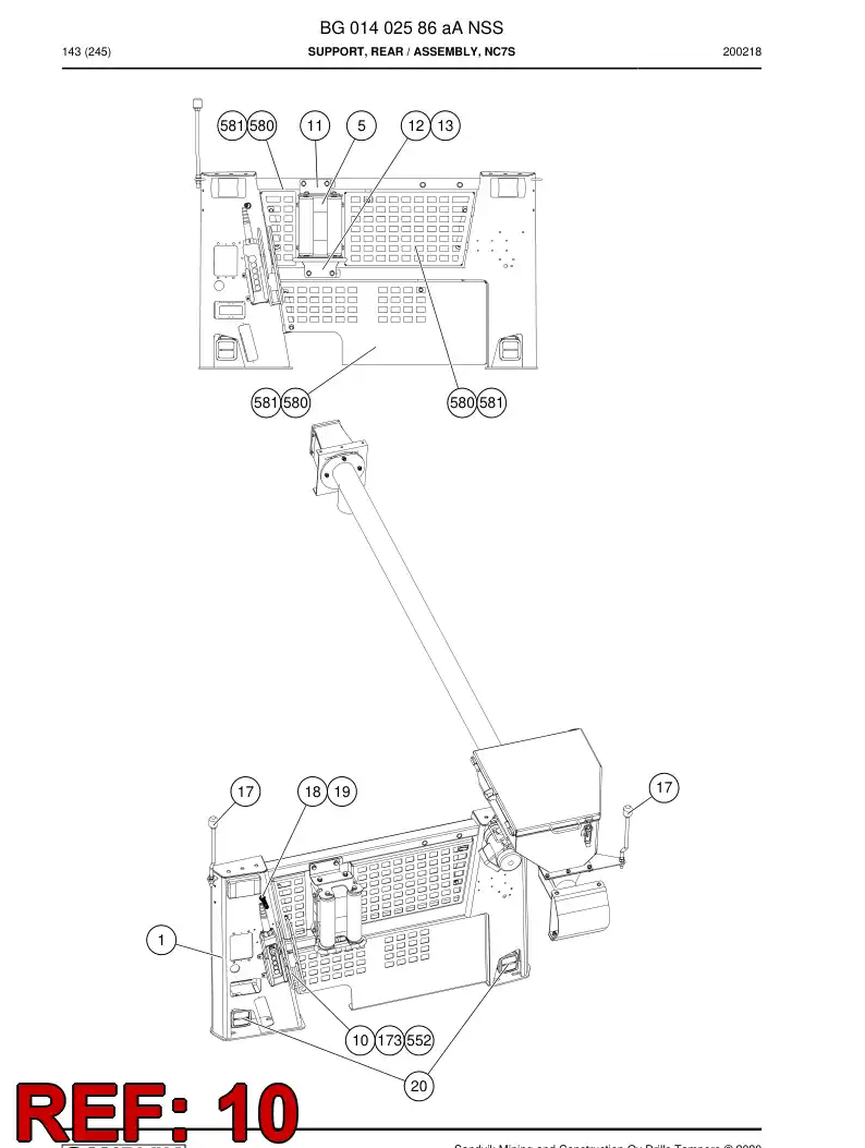 55193092 551 930 92 Bracket - Sandvik Technical Drawing
