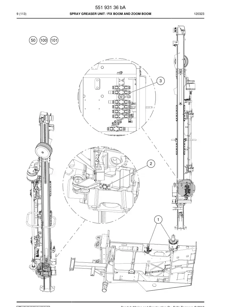 55193136b 551 931 36b Spray greaser unit - Sandvik Technical Drawing