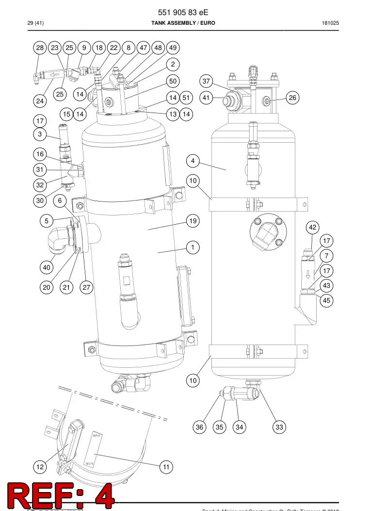55193142b 551 931 42b Oil Separator - Sandvik Technical Drawing