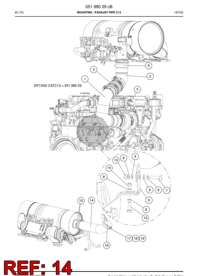 55193214d 551 932 14d Ejector - Sandvik Technical Drawing