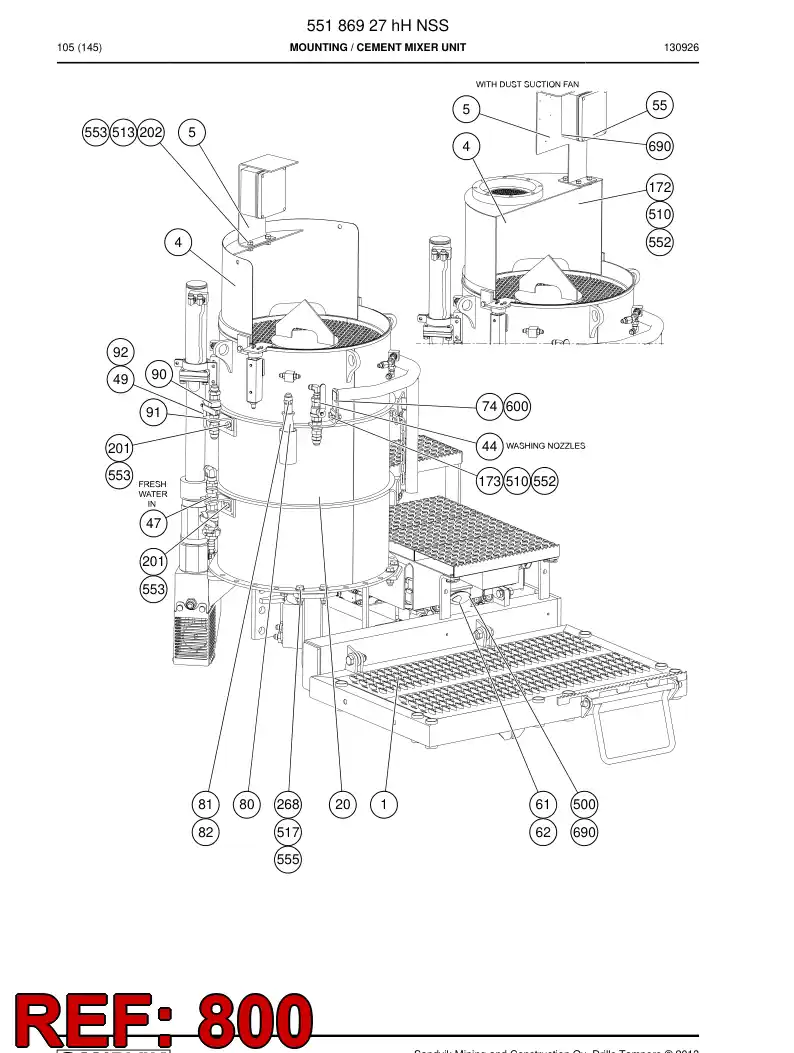 55193221f 551 932 21f Hosing Set - Sandvik Technical Drawing