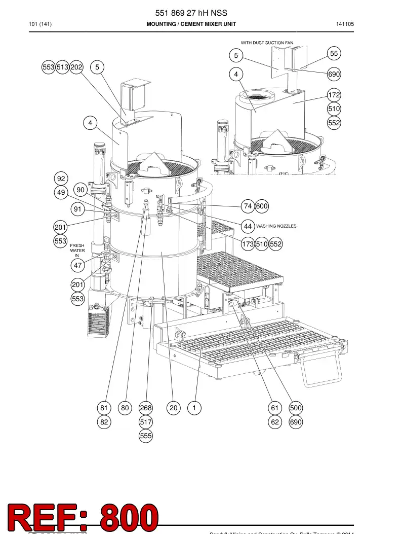 55193221i 551 932 21i Hosing Set - Sandvik Technical Drawing