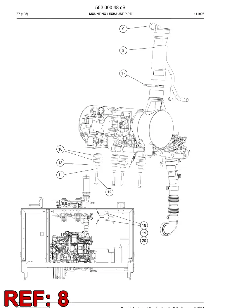 55193274 551 932 74 Ejector - Sandvik Technical Drawing